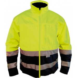 M-Wear softshell jack 1302, geel/blauw Maat S 