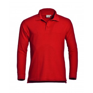 Santino poloshirt Matt, lange mouw, rood Maat M 