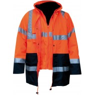 M-Wear 4-in-1 parka 0981, oranje/marineblauw Maat 3XL 